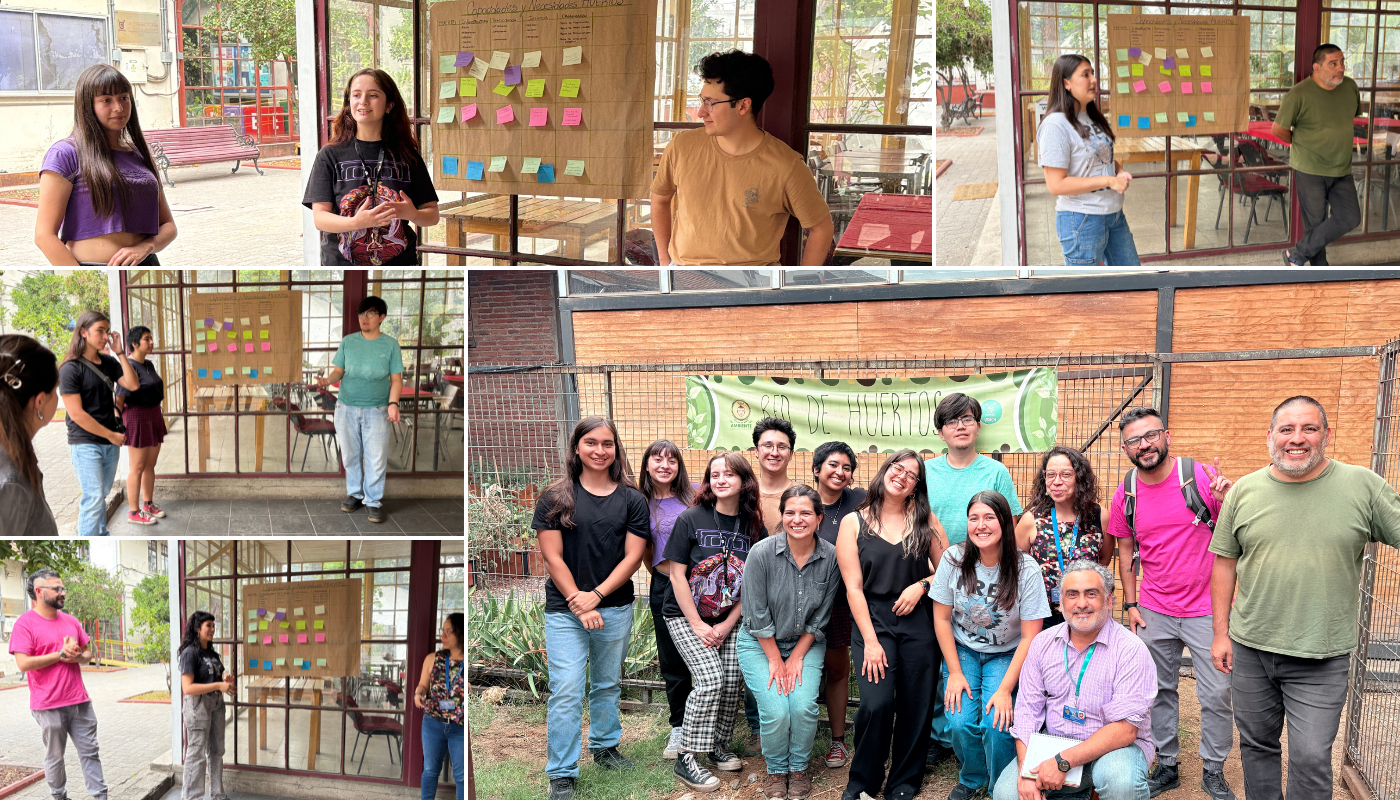 Registros fotográficos de lo que fue el encuentro presencial del Proyecto Red de Huertos USACH, impulsado por la Unidad de Sostenibilidad de la Dirección de Desarrollo Institucional y Aseguramiento de la Calidad