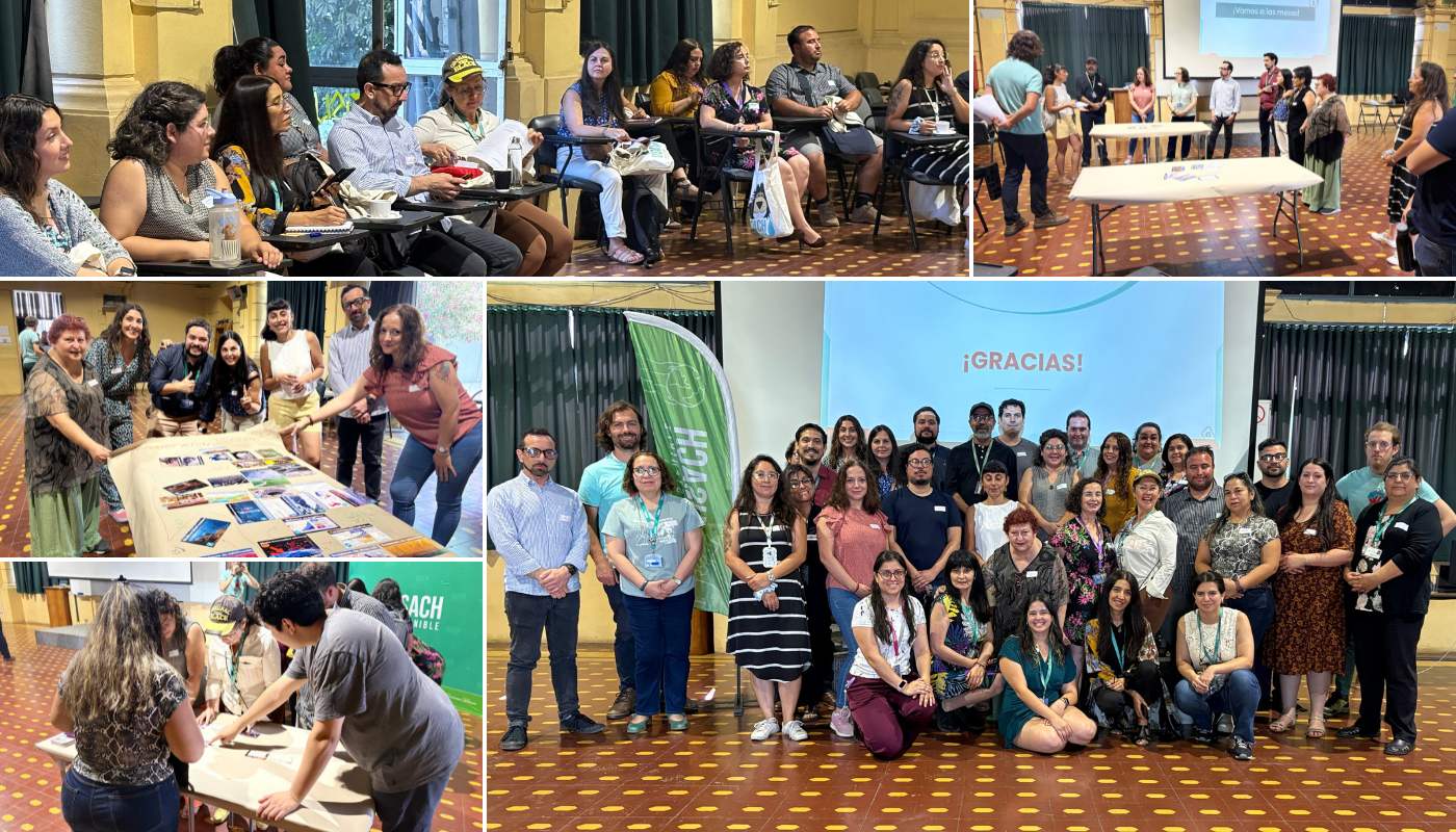 Registro de fotografías de lo que fue la jornada de evaluación de los cursos online en sostenibilidad, así como del desarrollo del Taller de El Mural del Clima. 