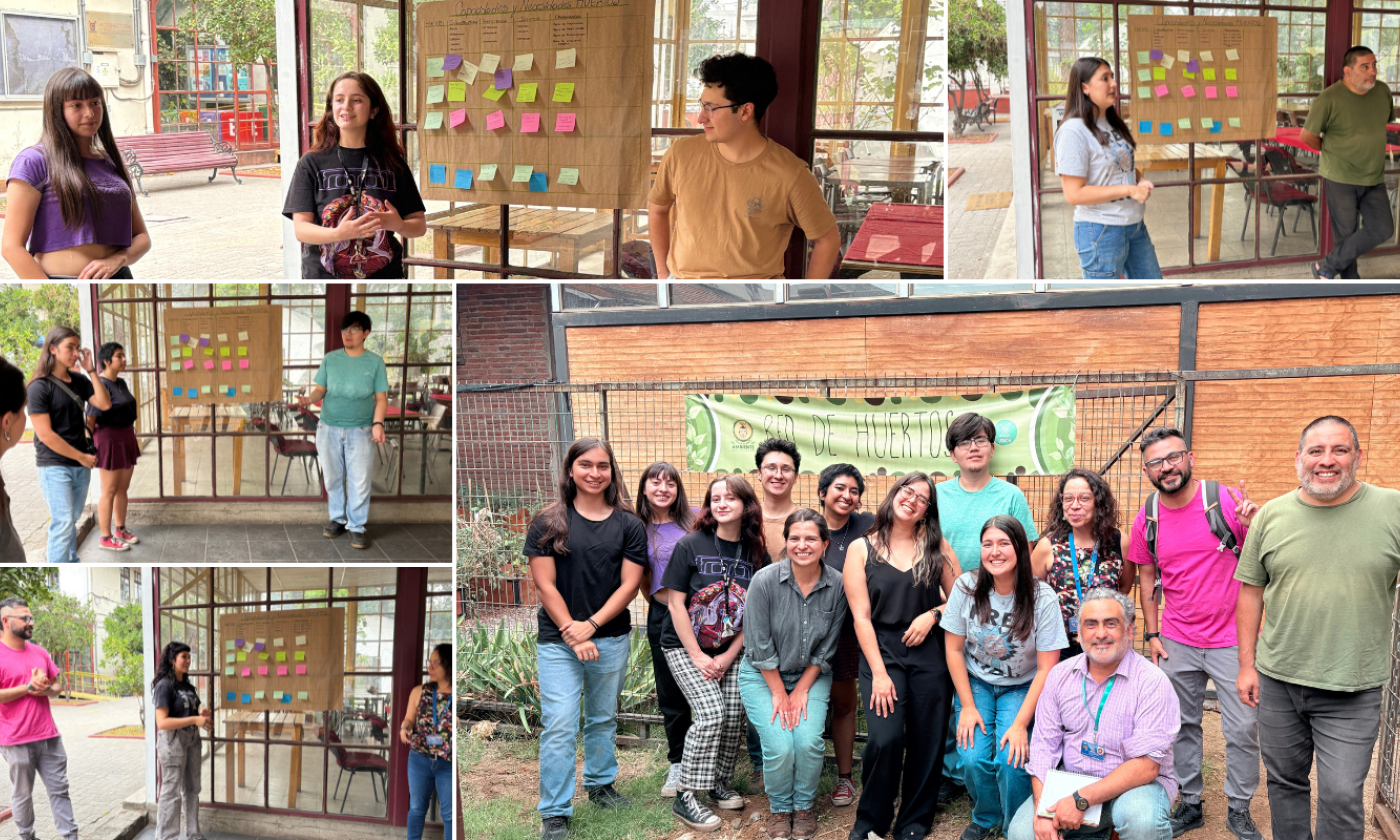 Registros fotográficos de lo que fue el encuentro presencial del Proyecto Red de Huertos USACH, impulsado por la Unidad de Sostenibilidad de la Dirección de Desarrollo Institucional y Aseguramiento de la Calidad